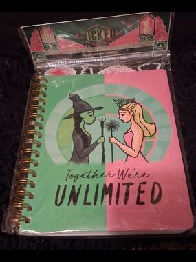 Wicked-Themed Spiral Journal - Pink & Green
